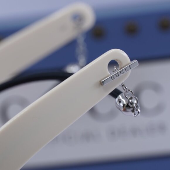 Gucci GG1634S 007 Cat Eye Sunglasses - Ivory with Black Cord/Red - Picture 7 of 11